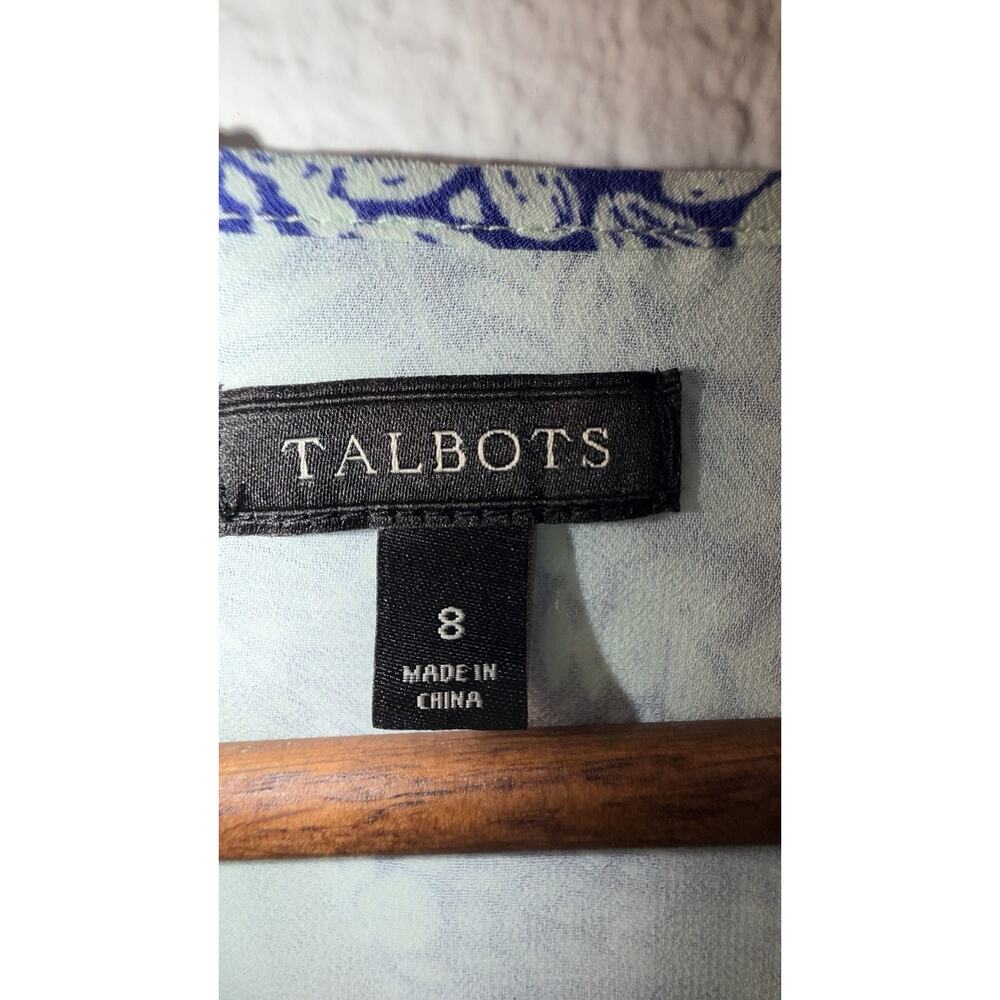 Talbots Blue And White Paisley Maxi Dress Women’s Size 8 Sleeveless Stretch - Picture 6 of 7